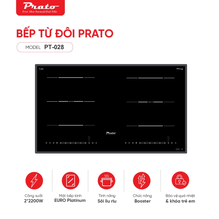 Bếp từ Model: PT-028 (2 phiên bản mặt kính)